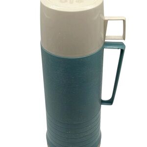 Vintage Thermos Bottle Quart Size Aqua Blue King Seeley Thermos Model 2202 USA